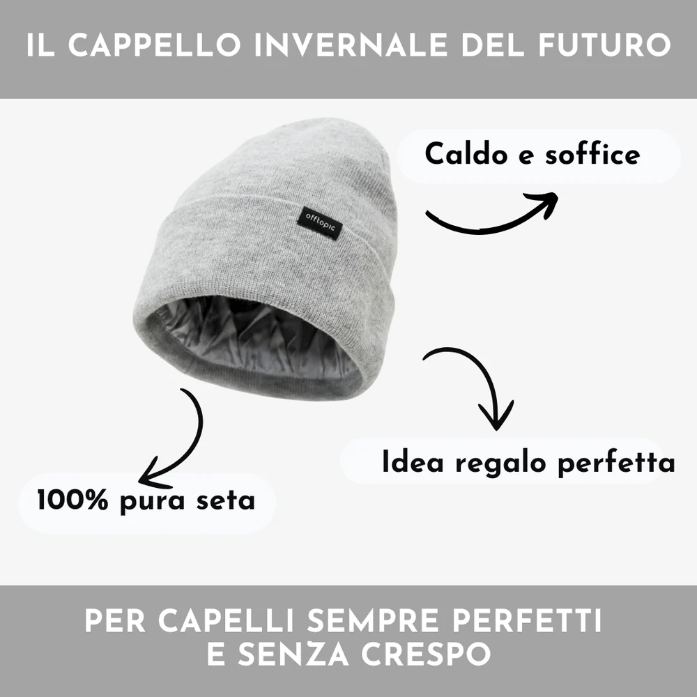CAPPELLO INVERNALE UNISEX 100% SETA OFFTOPIC® - immagine 3