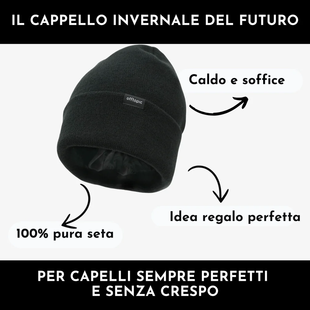 CAPPELLO INVERNALE UNISEX 100% SETA OFFTOPIC® - immagine 2